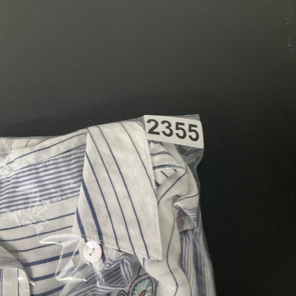 Chico's Top Womens‎ Sz S (0) Button Up Floral Embroidery Striped Paisley Boho - Picture 10 of 15